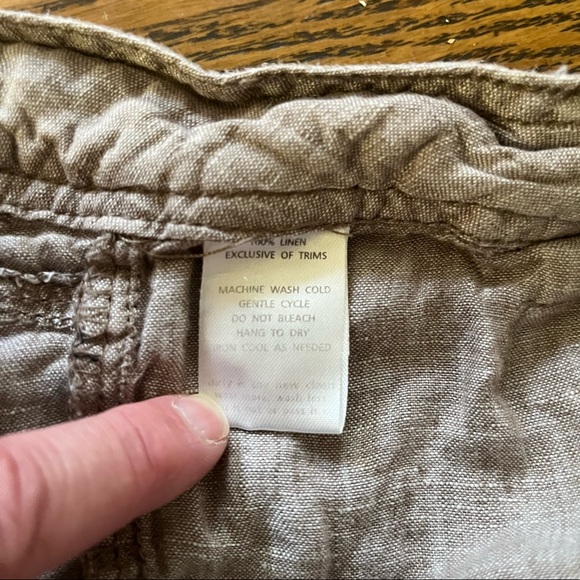 Horny Toad Linen Shorts 4 Light Brown Drawstring Fun Pockets & adjustable tabs - Picture 5 of 9